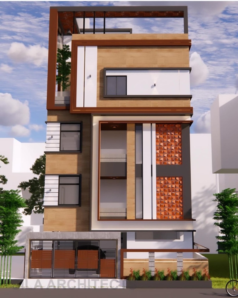 Modern Multi-Storey Residence Facade