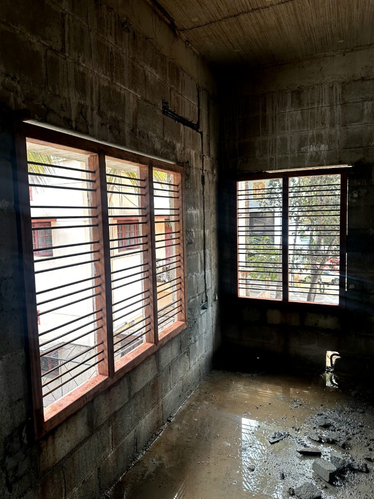 Block masonry and window openings